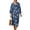 Blue and White - Floral, variant on DISNIMO Maxi Dresses for Women Leaf Print Casual 3/4 Sleeve Dress Linen Style V Neck Shift Dress Fashion Loose Fit Midi Dresses, S