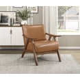 thumbnail image 2 of Lexicon Damala Fauteuil d'Appoint en Similicuir Brun Mat, 2 of 10