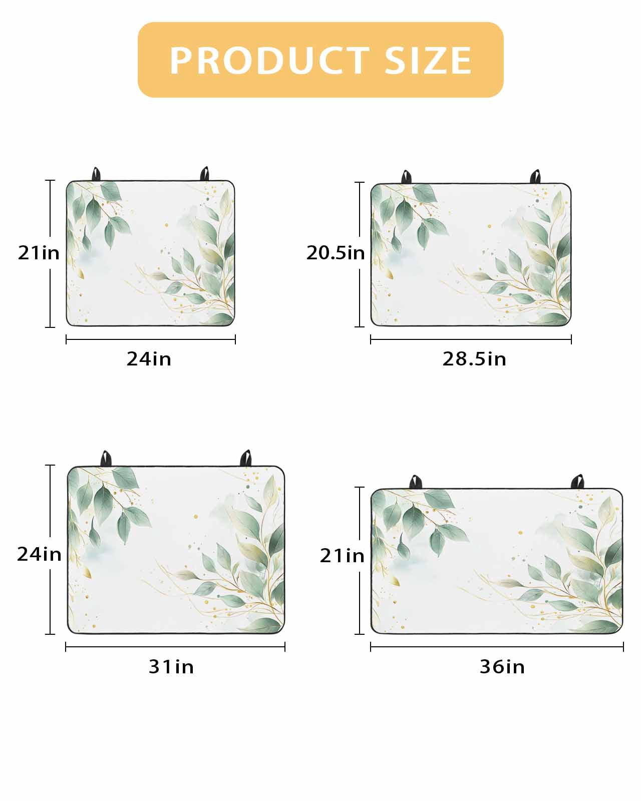 nqOlkjepod Large Induction Cooktop Protector Mat 24"x21", Summer Green Leaves Stove Top Covers for Electric Stove, Pastoral Spring Country Plants Stove Burner Cover Mats, Glass Top Stove Cover