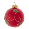 thumbnail image 4 of Kurt S. Adler GG0942 Boule de Verre Rouge 80 mm avec Feuille de Houx, 6 Pcs, 4 of 4