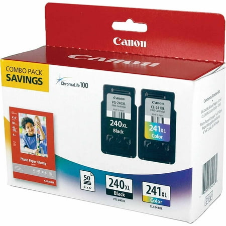Canon - PG-240XL/CL-241XL 2-Pack High-Yield Ink Cartridges + Photo Paper - Black/multicolor
