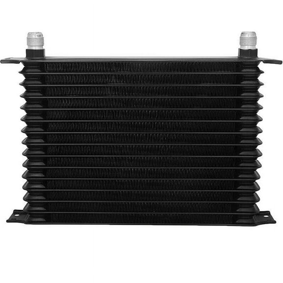 15 Row Heavy Duty Aluminum Auto Engine Transmission Oil Cooler Kit AN Universal Hose Fittings