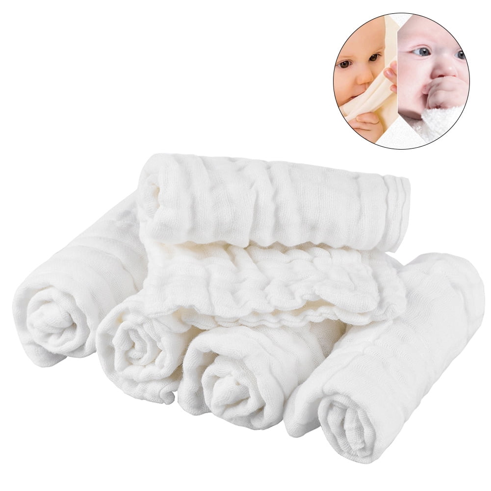 10Pcs/pack Muslin Wash Cloth Baby Towel Squares Cotton Wipe Newborn Gauze Pad HD 