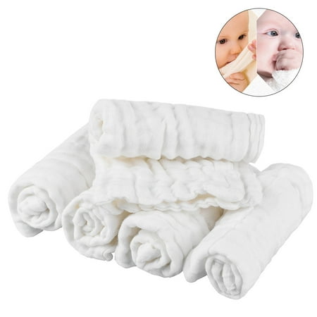 Pretty See Organic Cotton Baby Towels Soft Newborn Baby Face Towel Natural Baby Muslin Washcloths and Towels for Sensitive Skin, White, Set of (Best Organic Baby Bath Products 2019)