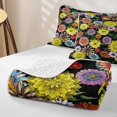 thumbnail image 4 of Erosebridal Kawaii Daisy Blooms Quilt Full,Multicolor Boho Flowers Full Bedspread Sets For Girls,3-Piece, 4 of 7