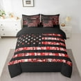 thumbnail image 2 of Homewish Rustic Camo Camouflage 7-Piece Twin Bedding Sets,American Falg Pattern Bedding Comforter Set,Red Black Sheet Sets For Teens,Super Cozy Room Decor Reversible, 2 of 8