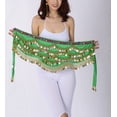 thumbnail image 3 of Hip Scarf Scarves Wrap Sash Skirts Belt with Beads Coins for Cabaret Folk Green, 3 of 4