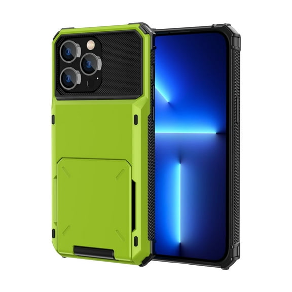 Wallet Rugged Case for iPhone 15 Pro Max, iPhone 15 Pro Max Cover, Card Holder Slot Military Grade Shock Absorption Drop Proof Defender Case for Apple iPhone 15 Pro Max 6.7 inch, Green