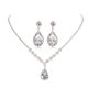 thumbnail image 1 of Conjunto de collar y pendientes para mujer, hermoso conjunto de joyas con diamantes de imitación, conjunto de collar para fiestas y aniversarios, 1 of 12