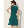thumbnail image 4 of Vestido de trabajo para mujer Color sólido Sin mangas A-line Flare Vestidos Verde XS, 4 of 6