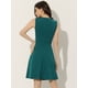 thumbnail image 4 of Vestido de trabajo para mujer Color sólido Sin mangas A-line Flare Vestidos Verde L, 4 of 6