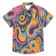 thumbnail image 5 of IWRICH Men's plus size Hawaiian Shirt Short Sleeve Casual Button Up Tropical Summer Beach Shirt Multicolour XL, 5 of 5