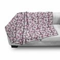 thumbnail image 2 of Feminine Soft Flannel Fleece Blanket, Repetitive Perfume Lipstick Makeup Care Items with Sketchy Dots Print, Cozy Plush for Indoor and Outdoor Use, 50" x 60", Pink and Charcoal Grey, by Ambesonne, 2 of 5