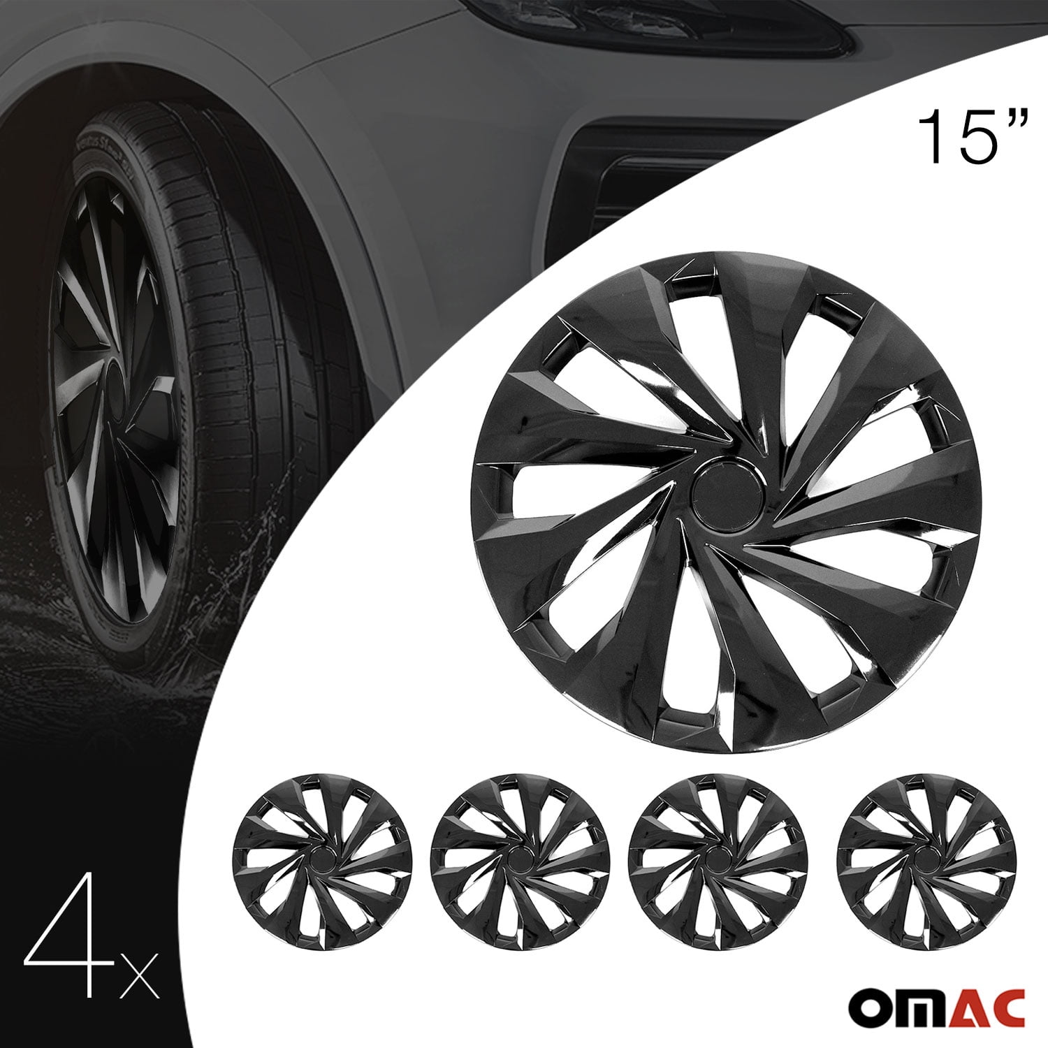Buy Auto Pearl 4 Pcs 15 inch ABS Black Car Wheel Cover Set for Toyota Yaris,  WCBLK013 Online At Price ₹1325