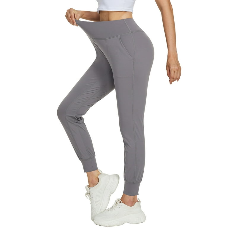 FEDTOSING Fit Joggers for Women High Waist Tapered Sweatpants Light Gray,up  to Size XL 