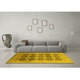 thumbnail image 3 of Ahgly Company Indoor Round Oriental Yellow Traditional Area Rugs, 3' Round, 3 of 4