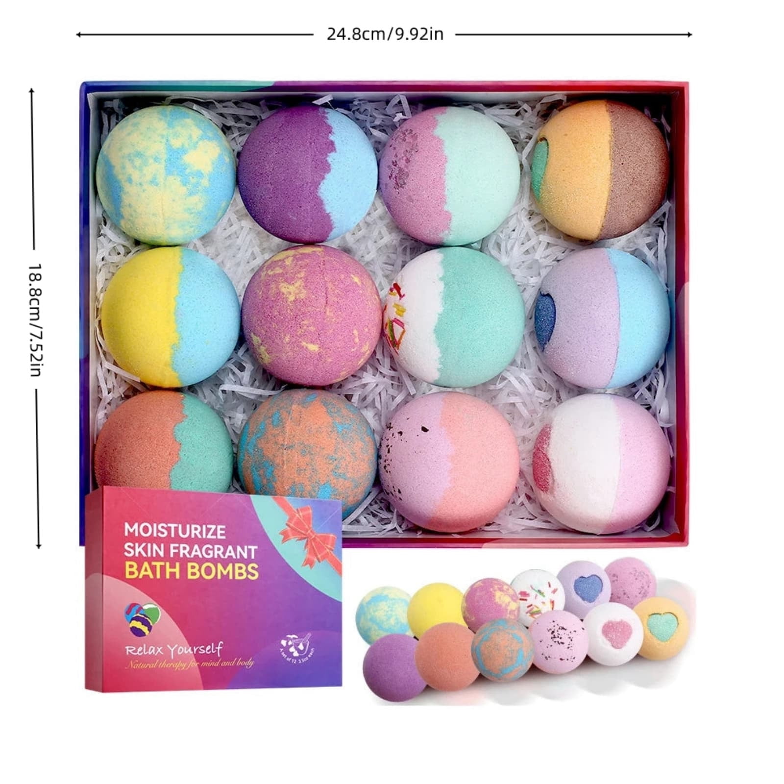 Kieccall Bath Bomb Set Fizzy Salt Balls For Home Spa Bubble Bath Aromatic Body Cleansing Relaxing Leisure Bath Time Gift