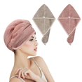 thumbnail image 7 of Skycase Hair Towel Wrap for Women 2 Pack, Ultra Absorbent Twist Hair Turban Drying Cap Hair Wrap (Pink + Brown), 7 of 7