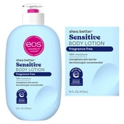 eos Sensitive Skin Body Lotion, 48 Hour Moisturizing Daily Body Moisturizer for Dry Skin with Shea Butter, 16 oz