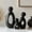 Black, variant on Creative Family of 3 Figurines - 3 Pcs Modern Sculptures Home Decorations, TV Stand Decor Bookshelf Gifts for Shelves Entry Way Statues for Home Decor Living Room (#A, White)