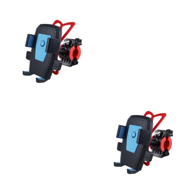 Eigraketly soporte de bicicleta para teléfono soporte de plástico soporte de montaje de 360 grados para andar en bicicleta manillar teléfono Azul 2piezas Eigraketly CBP490710