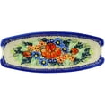 thumbnail image 2 of Polish Pottery 9¼-inch Corn Tray (Bold Poppies Theme) Signature UNIKAT Hand Painted in Boleslawiec, Poland + Certificate of Authenticity, 2 of 6