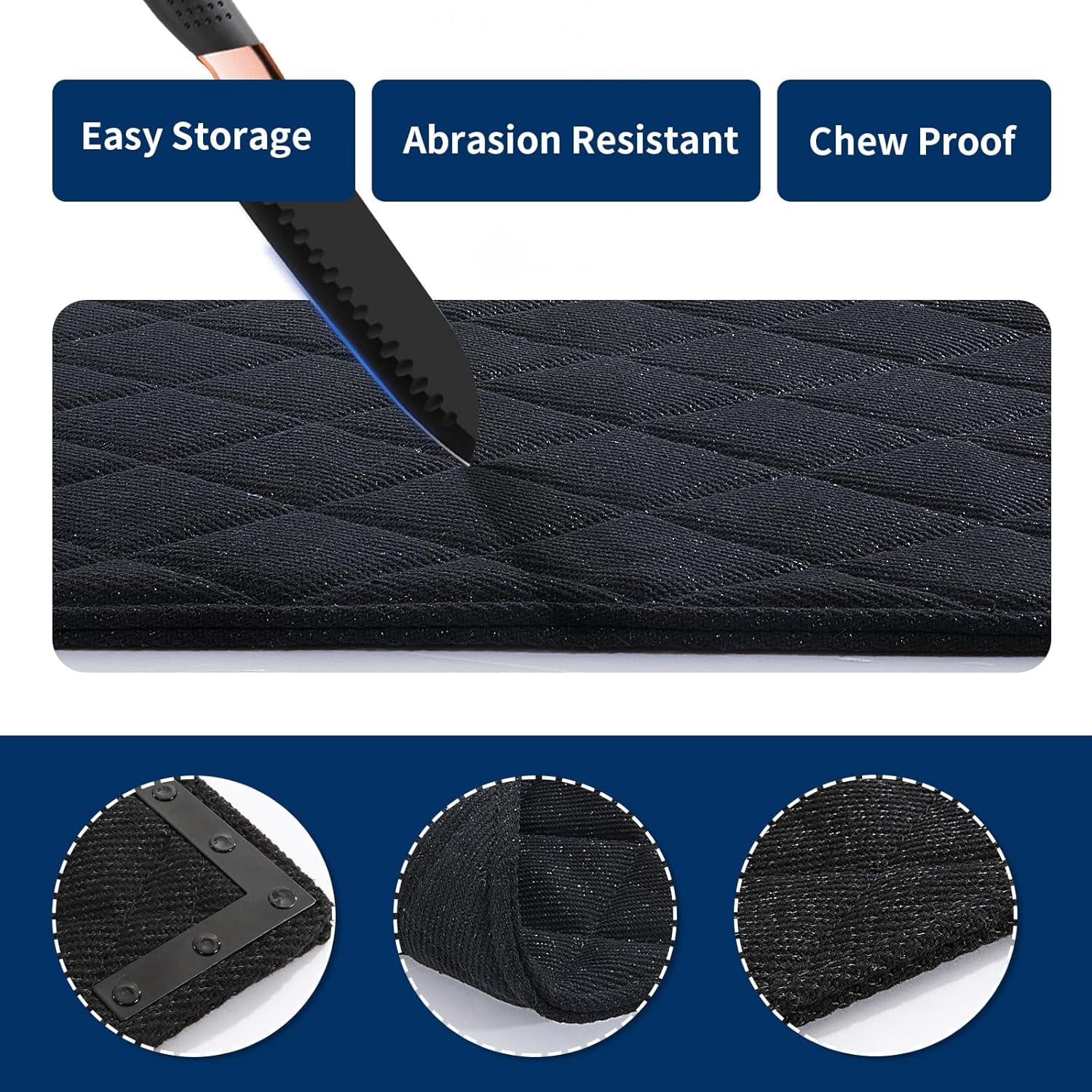 Durable Chew Proof Dog Bed with Metal Rivet Corner for Large Dogs, Stable Kennel Pad Mat for Teething Puppy, Durable Indoor Outdoor Crate Pad for Medium Dog Crates, 41"x28"