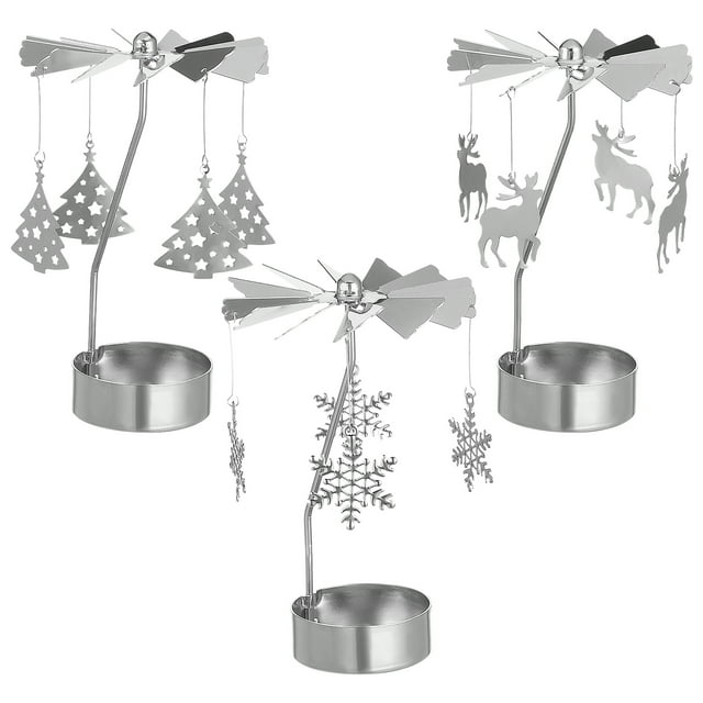 3pcs candelabro romántico giratorio candelero de metal adorno de escritorio