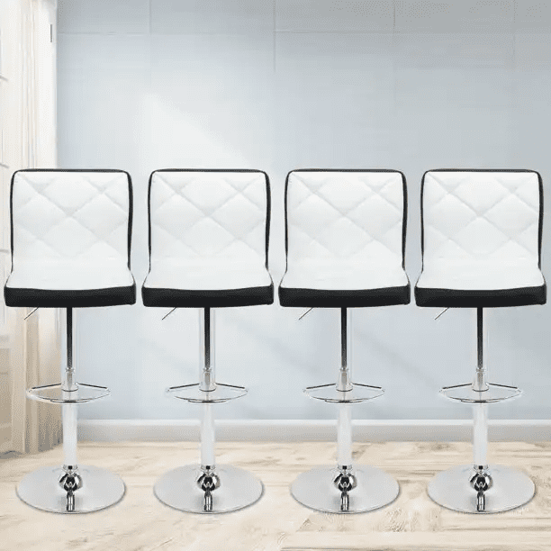 Magshion Barstools Set of 4 Faux Leather Height Adjustable Swivel Bar