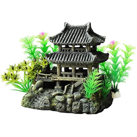 Aquarium Castle Ornament - Medium Size Resin Fish Tank Decor With Hollow Cave For Bettas & Small Fish