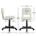 thumbnail image 7 of VECELO Fabric Office Chair, Upholstered Linen Ergonomic Desk Chair with Backrest, Modern Bedroom Vanity Chair, Swivel Adjustable Task Chair, White, 7 of 7