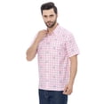 thumbnail image 4 of LA LEELA Men's Short Sleeve Summer Beaches Hawaiian Shirts Stylish Beach Tops Vacation Cruise Button Down Shirt For Men XXL Small, Checks, White, 4 of 6