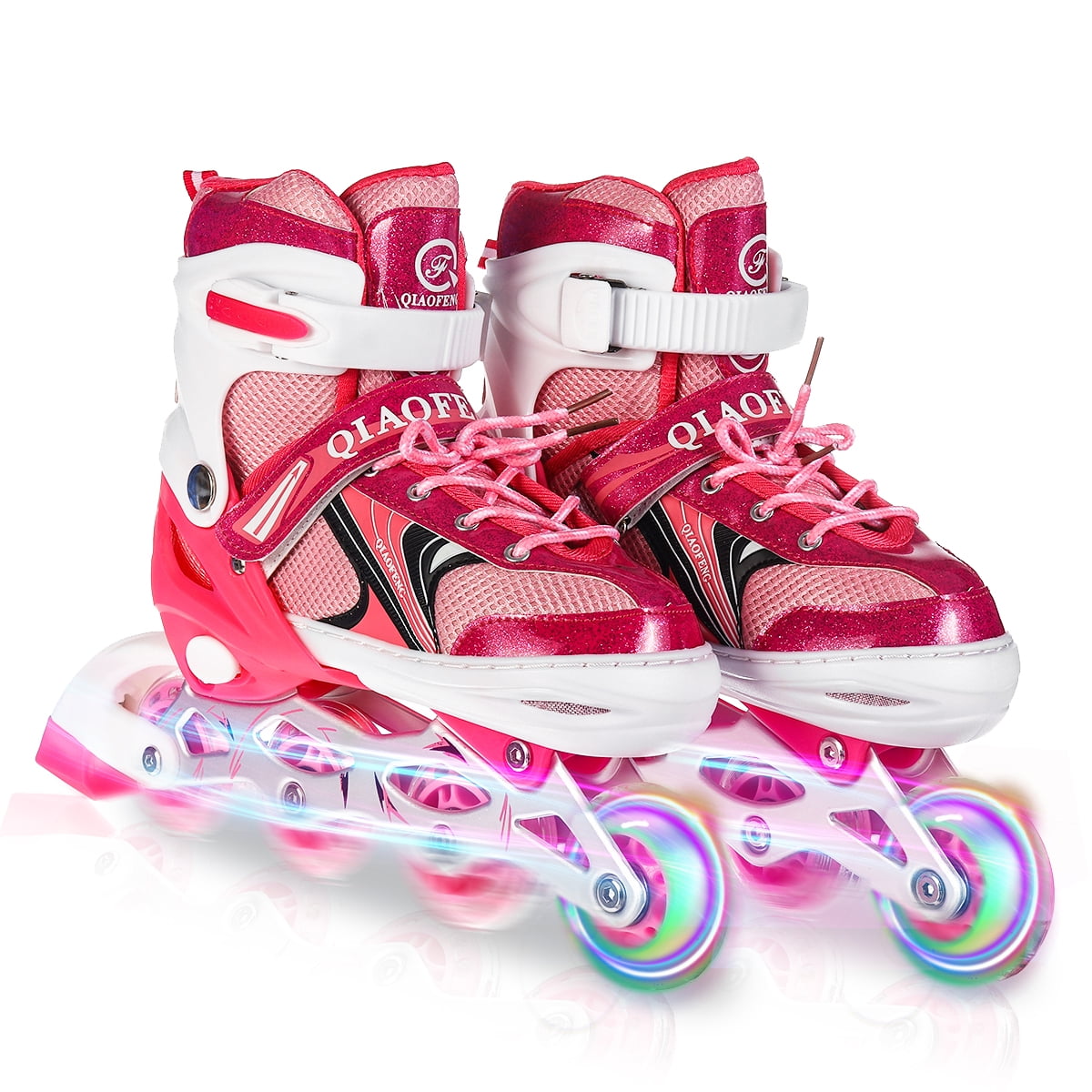 Adjustable Inline Skate with Illuminating Wheels, Glitter