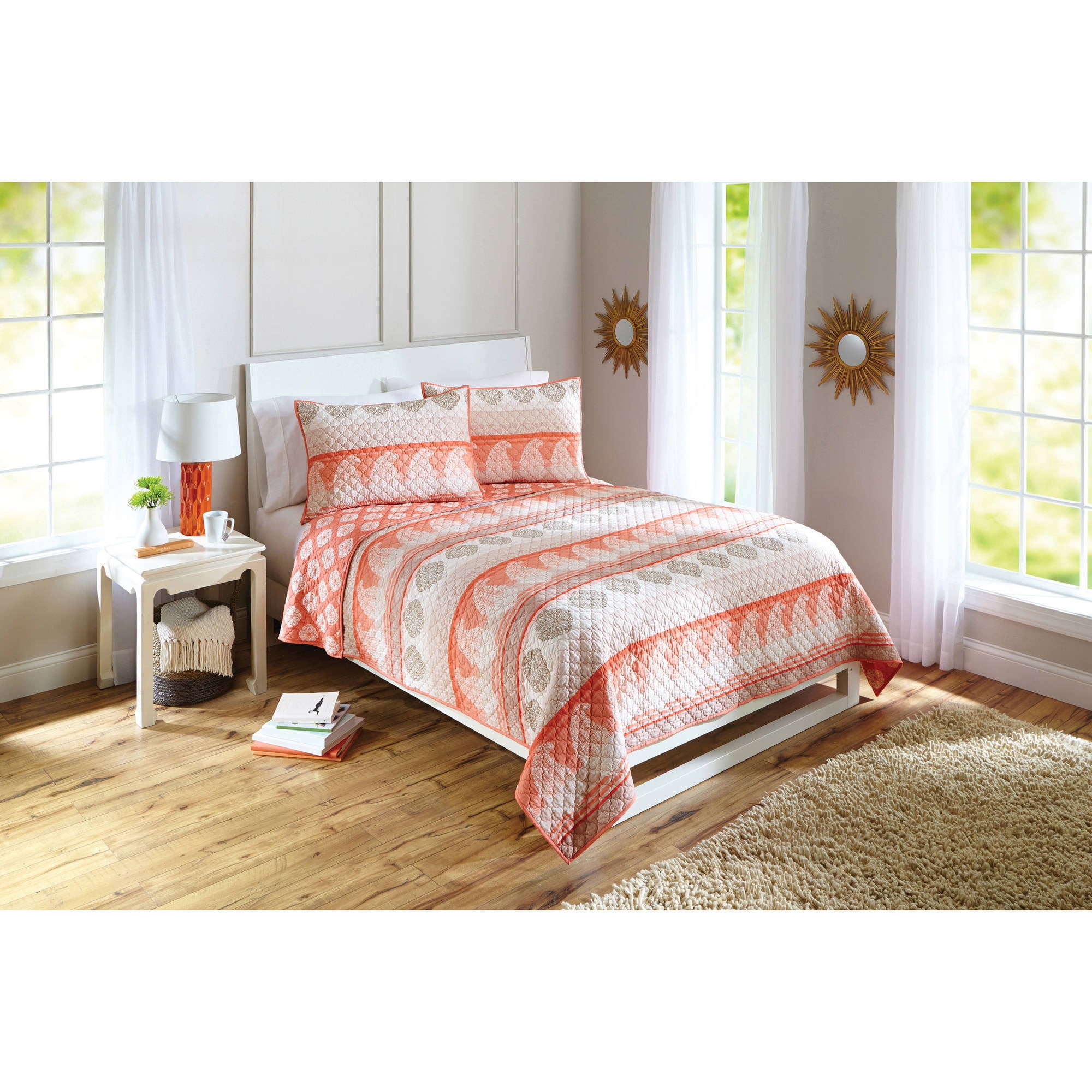 Better Homes And Gardens Paisley Stripe Quilt Walmart Com