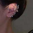 thumbnail image 1 of Percha para orejas de mariposa, diseño de nicho femenino, versátil, súper hada, percha para orejas de elfo con incrustaciones de diamantes sin clip de hueso para oreja perforada, 1 of 6