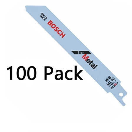 Bosch 100 Pack 6 Inch 24 TPI Metal Reciprocating Saw Blades - RM624-100PK
