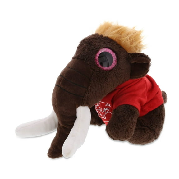 DolliBu I LOVE YOU Sparkling Big Eye Mammoth Plush - Stuffed Animal with Red Shirt For Valentine, Anniversary, Romantic Date, Cute Wild Life Plush Toy Gift For Boyfriend or Girlfriend - 8 Inch