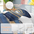 thumbnail image 3 of Blue Gold Wave Bedding 3 Piece Duvet Cover Set Twin Size, Summer Coastal Ocean Stripe Soft Microfiber Comforter Cover with Zipper Closure & Pillowcases, Wrinkle & FadeResistant Quilt Cover, 3 of 9