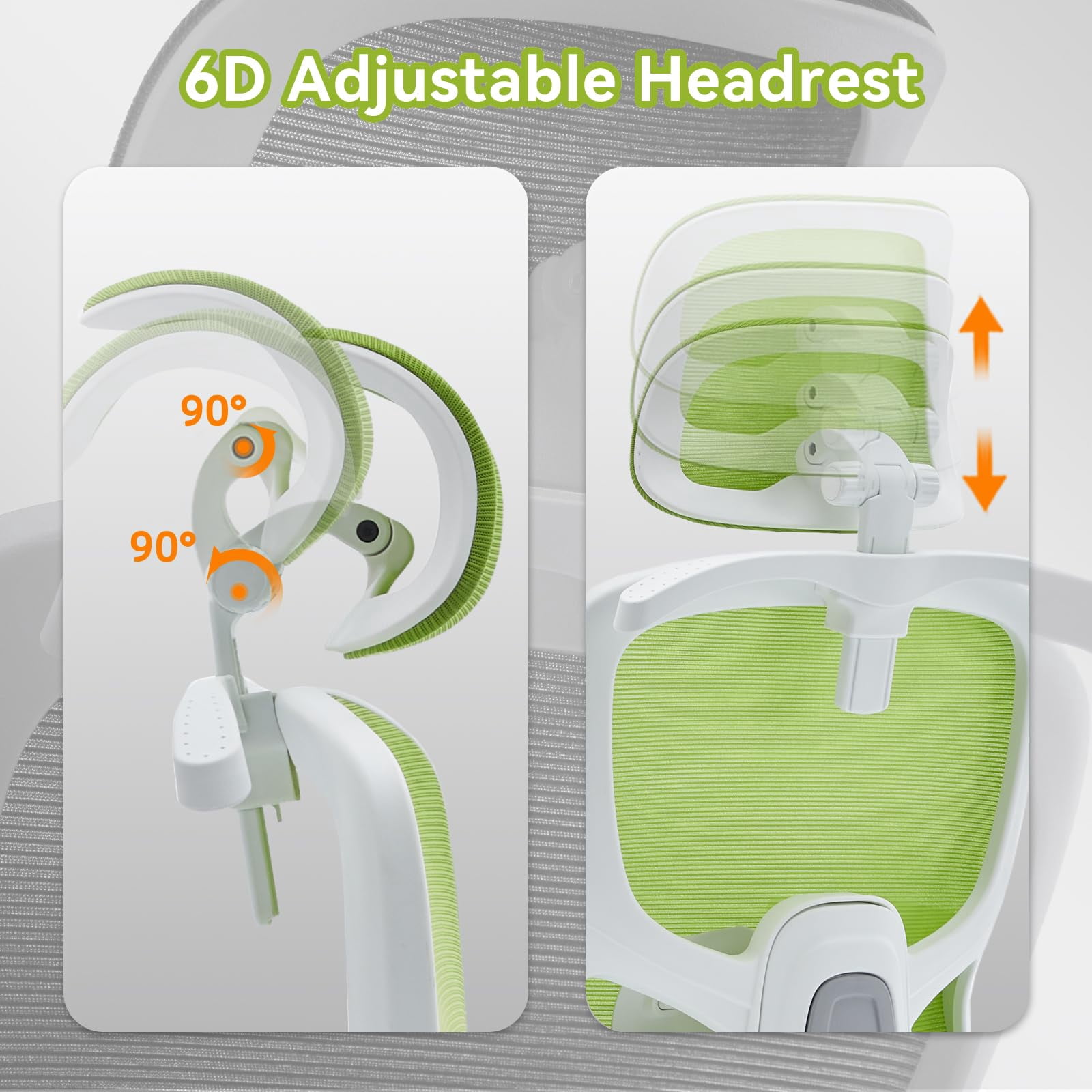 Ergonomic Office Chair With adjustable Lumbar Support, Breathable Mesh, Rotating tilt Lock, Green