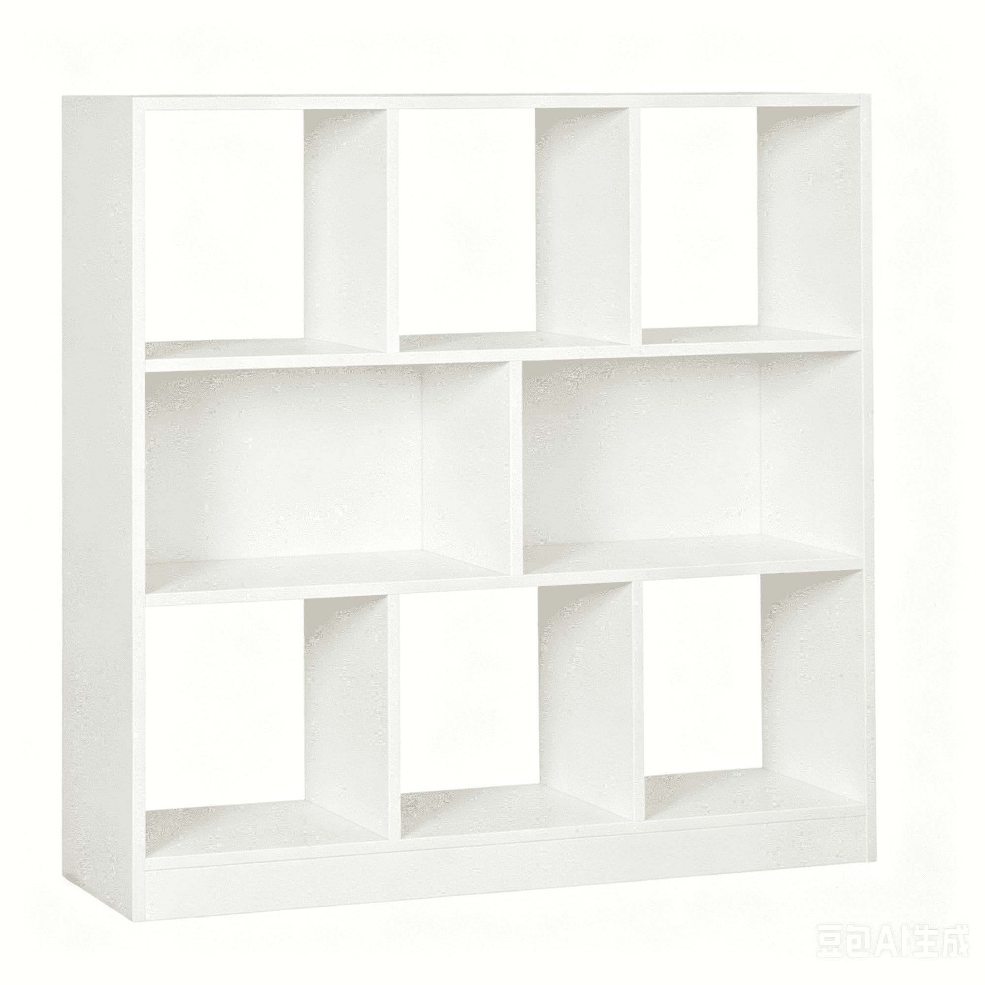 Leumius 8 Cube Storage Organizer,3-Tier Bookshelf,Open Corner Bookshelf for Living Room Bedroom Office,White