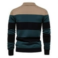 thumbnail image 4 of Toimothcn Mens Sweater Autumn Winter Long Sleeve Lapel Polo Sweaters Thickened Knitwear Warm Loose Fit Patchwork Striped Knitted Sweater Mens Dailywear, 4 of 8