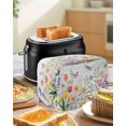 thumbnail image 4 of Wildflowers Toaster Cover 2 Slice, Small Kitchen Appliance Covers, Spring Farmhouse Tulip Floral Leaf Wooden Grain Toaster Oven Cover with Loop, Bread Machine Cover Polyester Dust Cover Protection, 4 of 4