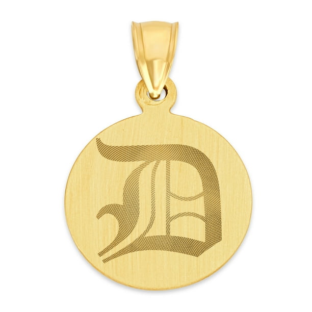 Ice On Fire Jewelry 10k Gold Engraved Old English Initial Coin Pendant Letter D Com - Gold Old English D Pendant