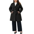 thumbnail image 2 of Agnes Orinda Women's Plus Size Winter Coats Notch Lapel Single Breasted Jacket Trendy Dressy Mid Length Pea Coat with Pocket 2025 2X Black, 2 of 6