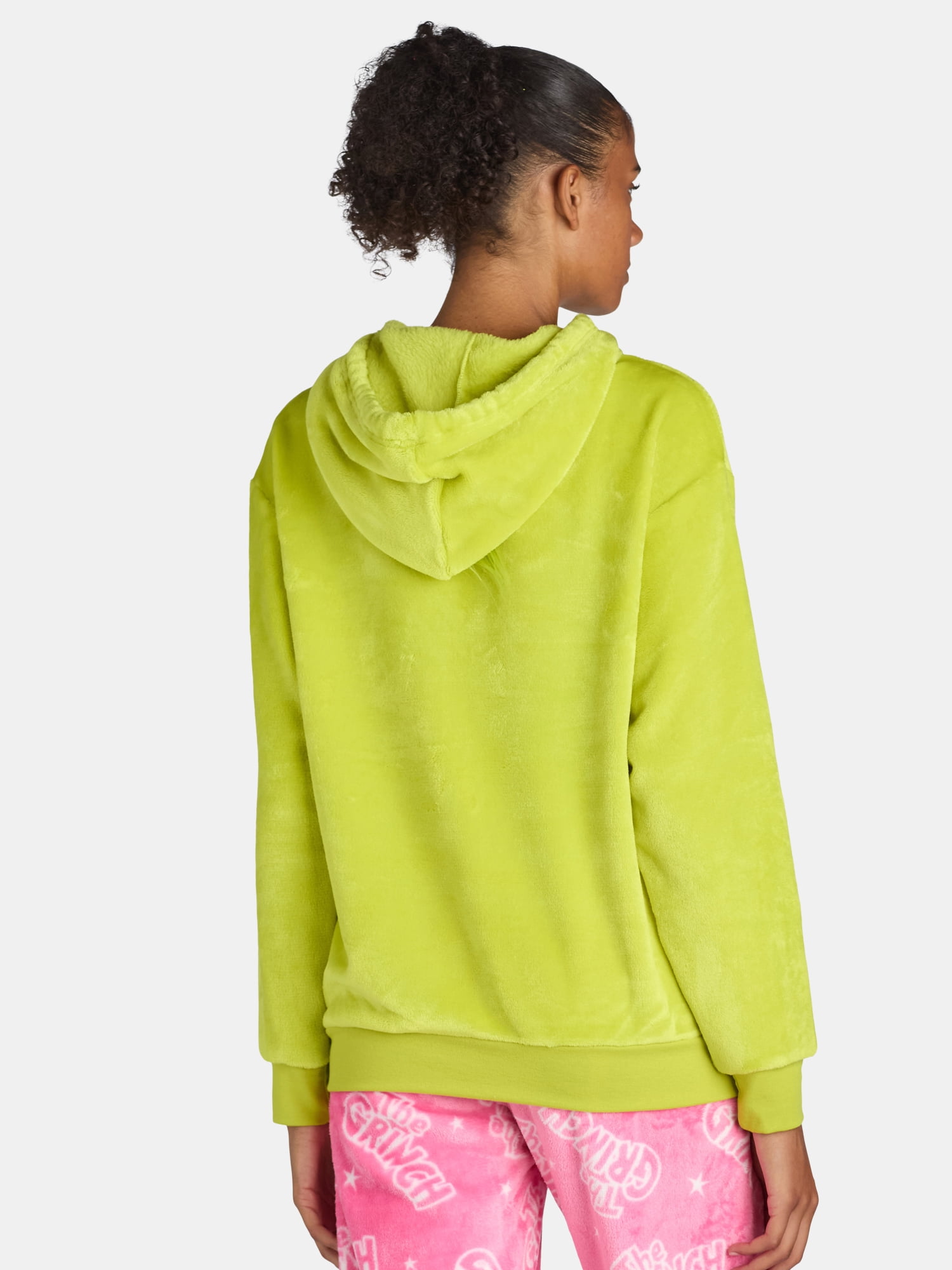 Dr. Seuss Grinch Face Graphic Pullover Woobie Hoodie, Women's
