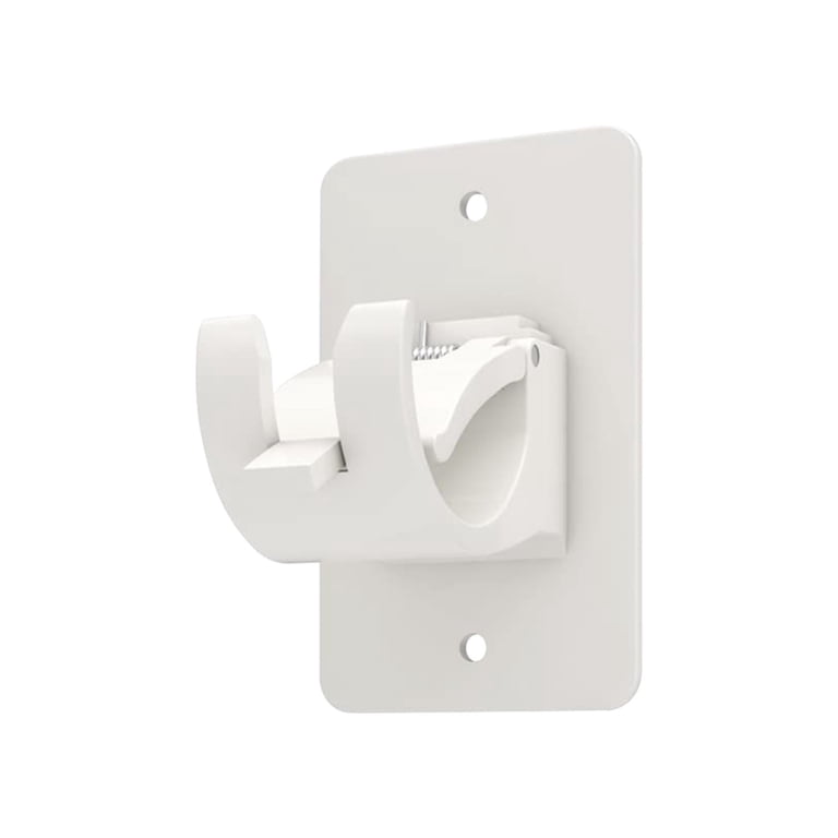 2PCS White Adhesive Curtain Rod Holder, No Drill Adjustable Curtain Rod ...