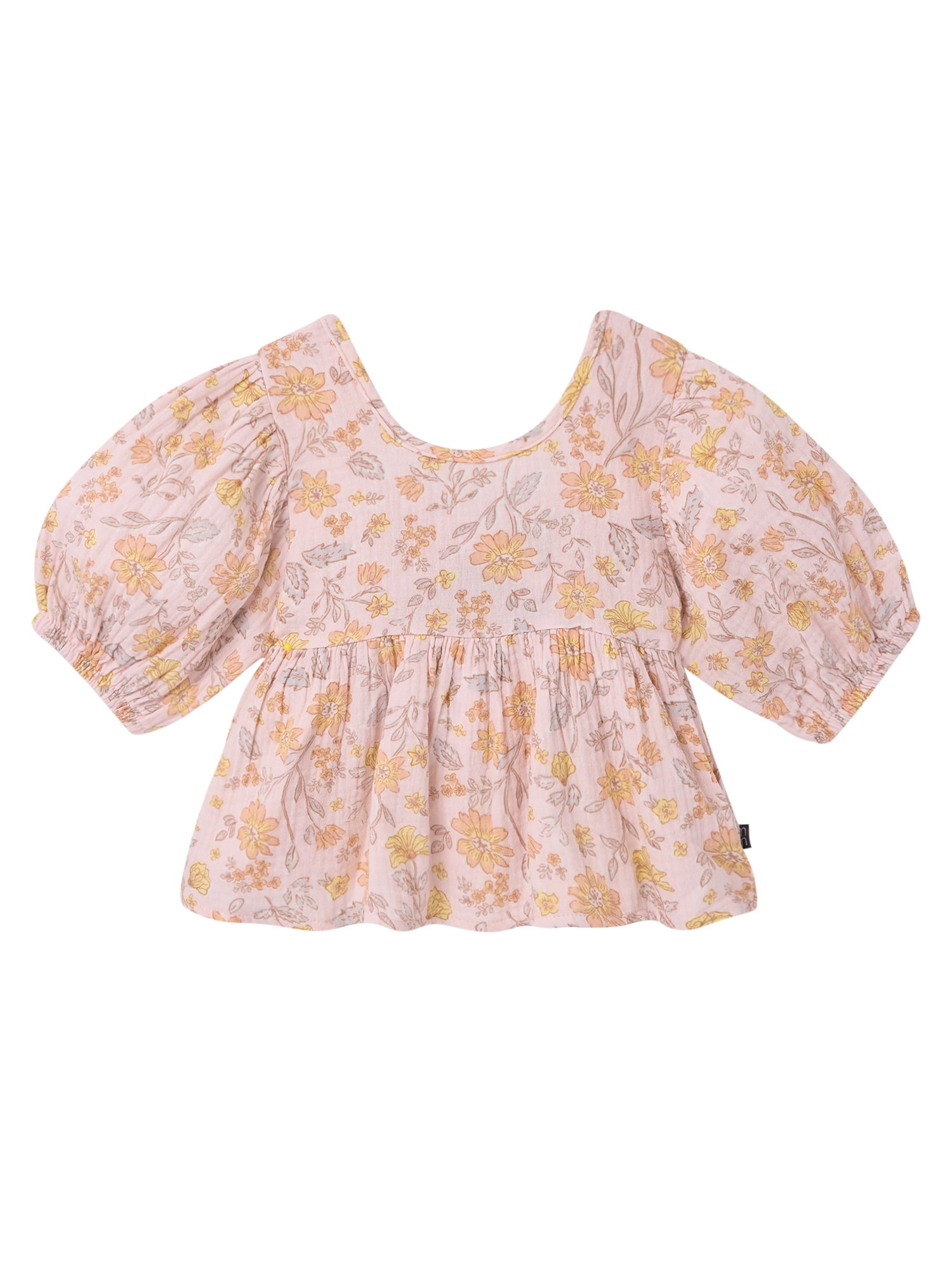 Modern Moments by Gerber Toddler Girl Top and Short Outfit Set with Crossback Detail, 2-Piece, Sizes 12 Months - 5T