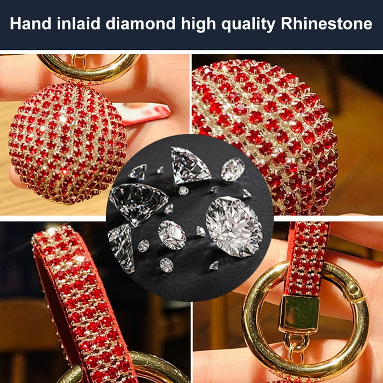 Loving Heart Bag Charm - Bling Rhinestone Keychain For Purse, Backpack, Car, Phone, Zipper Pull (Blue)