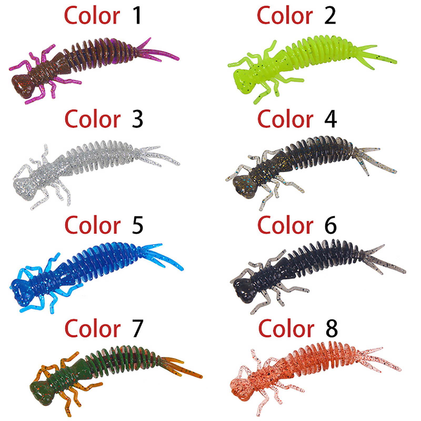 SDJMa 10 Pcs 2.1 Paddle Tail Swimbaits Worms Soft Silicone Fishing Lures  for Bass, Trout, Crappie, Bionic Bug Soft Fishing Lure Saltwater Freshwater  Fishing 