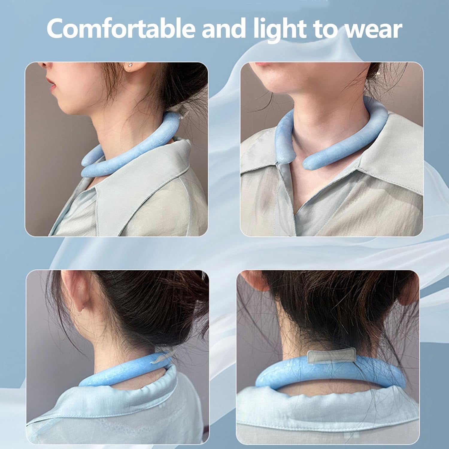 Dr Chilly Ice Ring, Neck Cooling Tube, Ice Ring Neck Cooler Freezes in Tap Water, Neck Cooling Wraps,Reusable Ice Neck Ring Wearable Body Cooling Products for Summer Heat (Blue, 1pc)